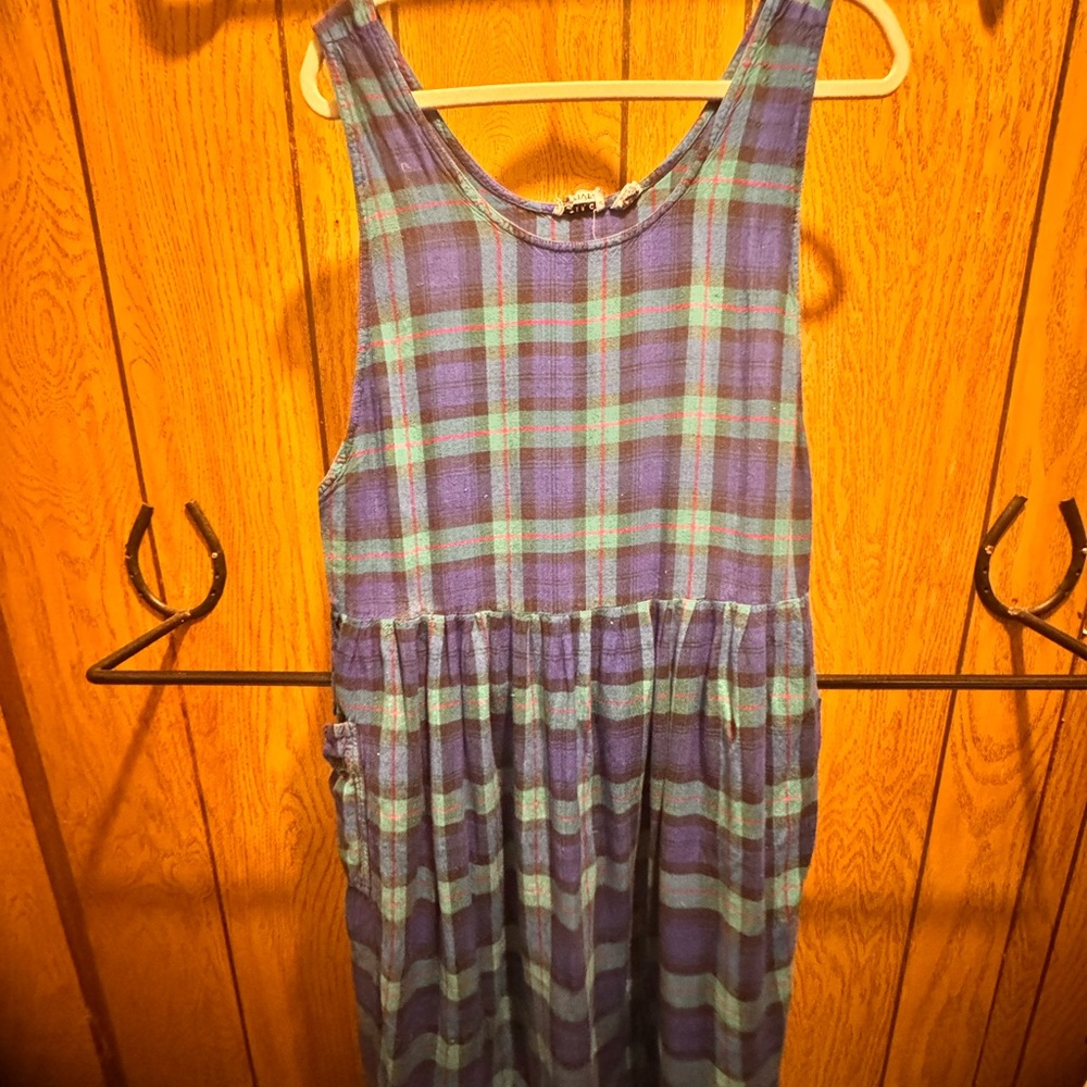 Vintage Plaid Sleeveless Dress